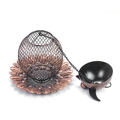 DKKDD Comedero para pájaros de Hierro Forjado, búho, colibrí, decoración Colgante para jardín al Aire Libre, Suministros para Mascotas, Accesorios para pájaros (Búho)