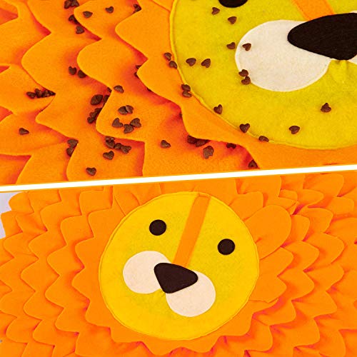Dociote Alfombra olfativa Perros Antideslizante Snuffle Mat Juguetes para Perros interactivos Alimentación de Mascotas Tapetes para Gatos Perros pequeños medianos Forma del león