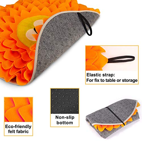 Dociote Alfombra olfativa Perros Antideslizante Snuffle Mat Juguetes para Perros interactivos Alimentación de Mascotas Tapetes para Gatos Perros pequeños medianos Forma del león