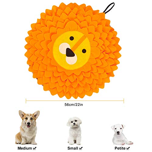 Dociote Alfombra olfativa Perros Antideslizante Snuffle Mat Juguetes para Perros interactivos Alimentación de Mascotas Tapetes para Gatos Perros pequeños medianos Forma del león