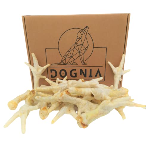 DOGNIA | Snack Natural para Perros Patas de Pollo Blancas | Snack Natural para Perros Sabor Pollo.20unidades