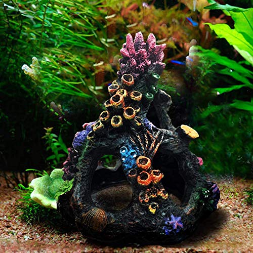 DOHAOOE Acuario Coral Decoración Fish Tank Rock Mountain Cueva Adornos para peces Betta