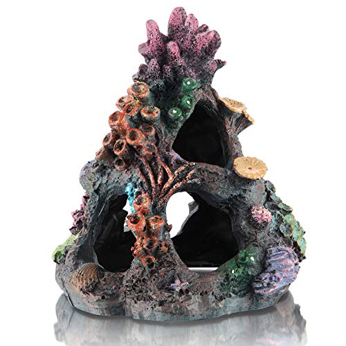DOHAOOE Acuario Coral Decoración Fish Tank Rock Mountain Cueva Adornos para peces Betta