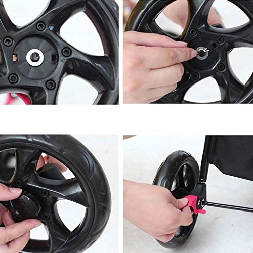 DongYuYuXuXi De Peso Ligero Plegable Coche Doble del Perro Casero Cochecito del Animal Doméstico del Gato Jaula Cuatro Recorrido De La Rueda Exterior (Color : Blue)