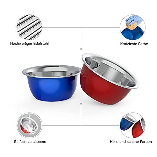Dorakitten Platos para perros | 2pcs acero inoxidable Comederos y bebederos | Comedero engrosado anti-caída para gatos y perros cuenco de agua para de gran capacidad Productos para mascotas