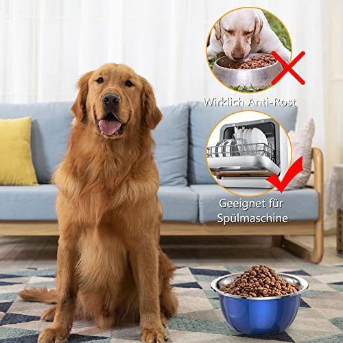 Dorakitten Platos para perros | 2pcs acero inoxidable Comederos y bebederos | Comedero engrosado anti-caída para gatos y perros cuenco de agua para de gran capacidad Productos para mascotas