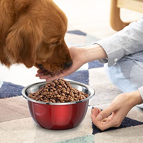 Dorakitten Platos para perros | 2pcs acero inoxidable Comederos y bebederos | Comedero engrosado anti-caída para gatos y perros cuenco de agua para de gran capacidad Productos para mascotas