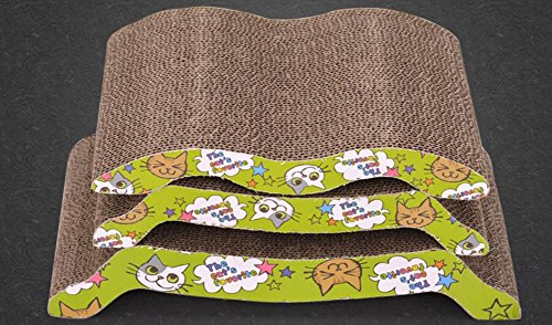Dosige Juguete del Gato del Animal doméstico M Forma de cartón Corrugado sofá cojín Gato Marco rascador Gato para Gatito Junta Tablero de la Garra Size 34.5x23.5x6.5cm (M Estilo - Trompeta)