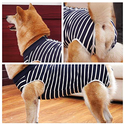 Dotoner Chaleco de recuperación para Perros y Gatos, Protector de heridas Abdominales, Ropa quirúrgica médica para Cachorros (L, Blue)