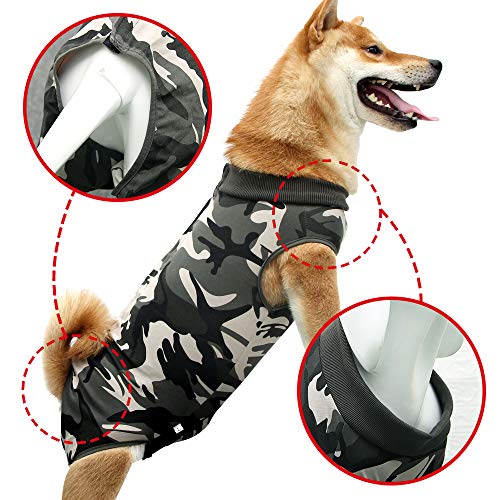 Dotoner Chaleco de recuperación para Perros y Gatos, Protector de heridas Abdominales, Ropa quirúrgica médica para Cachorros(Camuflaje,S)