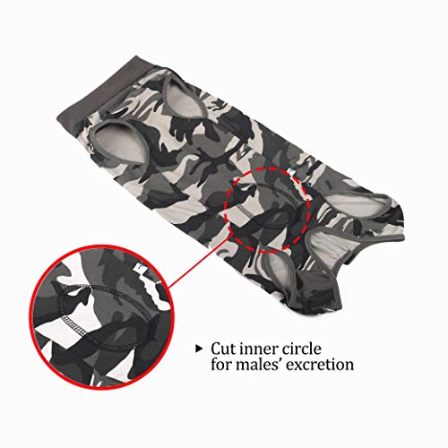 Dotoner Chaleco de recuperación para Perros y Gatos, Protector de heridas Abdominales, Ropa quirúrgica médica para Cachorros(Camuflaje,S)