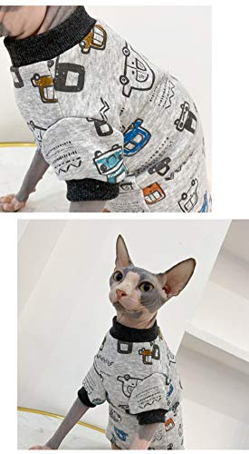 DOUJIN Sphinx Gato sin Pelo Gato alemán Ropa de otoño e Invierno Marca de Marea de algodón Puro más Velvet-S