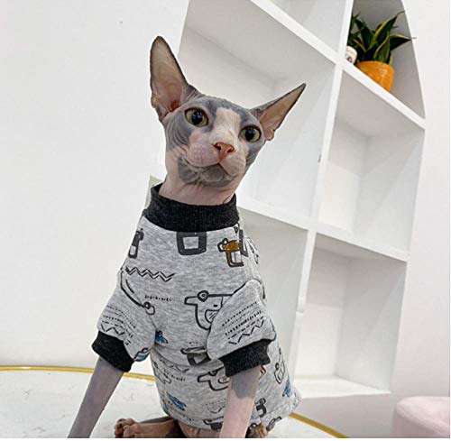 DOUJIN Sphinx Gato sin Pelo Gato alemán Ropa de otoño e Invierno Marca de Marea de algodón Puro más Velvet-S