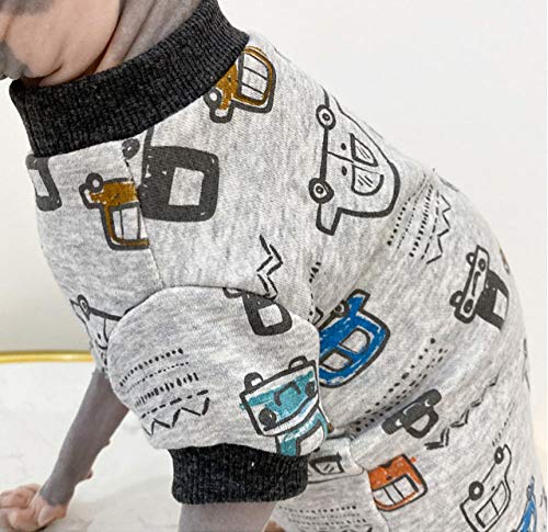DOUJIN Sphinx Gato sin Pelo Gato alemán Ropa de otoño e Invierno Marca de Marea de algodón Puro más Velvet-S