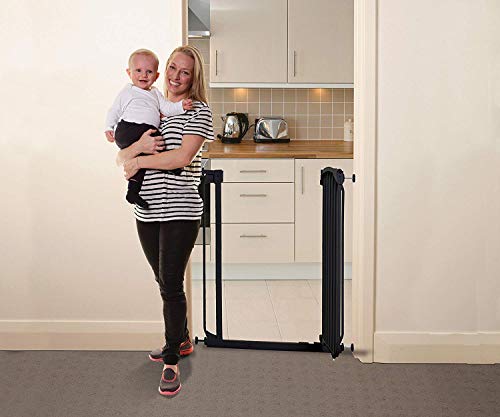 Dreambaby Barrera de Seguridad Chelsea Extra Alta, Negra, 71-80 cm
