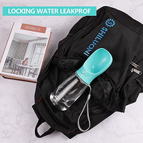 Dreamhigh Botella para Perros Portatil, 550ml Prueba de Fugas Dispensador de Agua Antibacteriano para Mascotas, Libre de BPA Gatos Botella (Azul, 550ML)