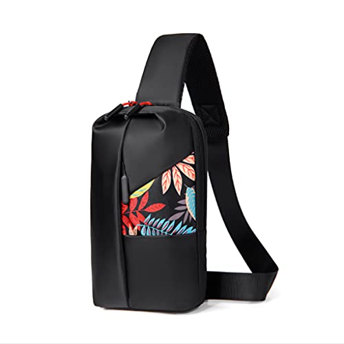 DUESI Bolso pequeño para Hombre con una Correa en el Pecho, Bandolera con Hombros Descubiertos, Bolso con Hojas, Bolso con una Correa en el Pecho, Bandolera con Bandolera
