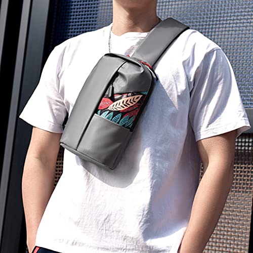 DUESI Bolso pequeño para Hombre con una Correa en el Pecho, Bandolera con Hombros Descubiertos, Bolso con Hojas, Bolso con una Correa en el Pecho, Bandolera con Bandolera