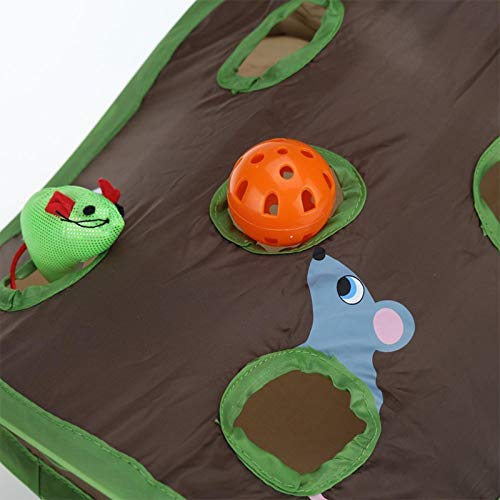 duhe189014 Juguete Interactivo para Gatos Túnel para Gatos de Nueve Agujeros Tienda educativa de Inteligencia Campana para Mascotas Juego de Juguetes : fácil de Abrir en Pocos Segundos con Delightful