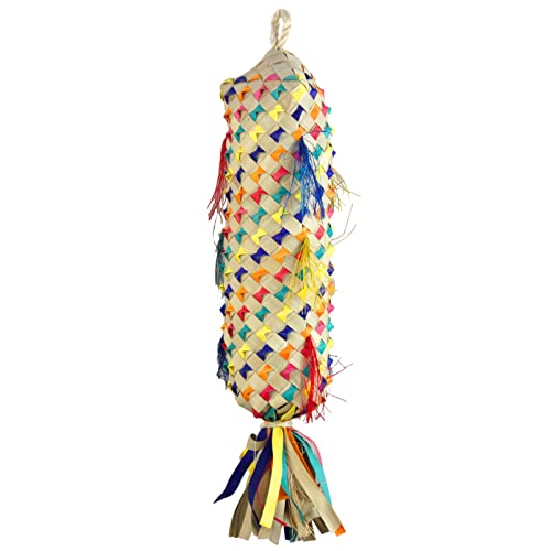 DZAY Juguete para loro, juguete para masticar, juguete para periquitos, cacatúas, pájaros, caja de ratán, hojas de palma, juguete para pájaros, accesorios para periquitos, cacatúas, canarios