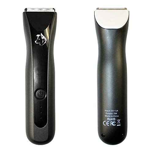 DZL- Cortapelo para Perro Esquiladora Eléctrica Cortador de Pelo para Mascotas Removedor USB Recargable Máquina de Cortar Pelo Bajo Ruido Impermeable (Negro-Kit)