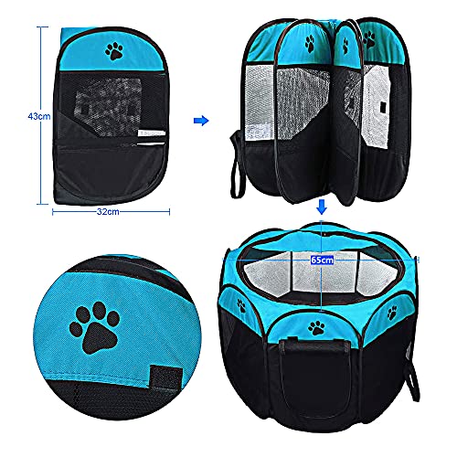 DZL- Parque para Perros Grandes Tienda de Campaña Plegable para Mascotas Playpen Perro Gato Cachorros Portátil Plegable (65 * 65 * 43CM)