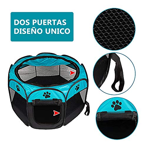 DZL- Parque para Perros Grandes Tienda de Campaña Plegable para Mascotas Playpen Perro Gato Cachorros Portátil Plegable (65 * 65 * 43CM)