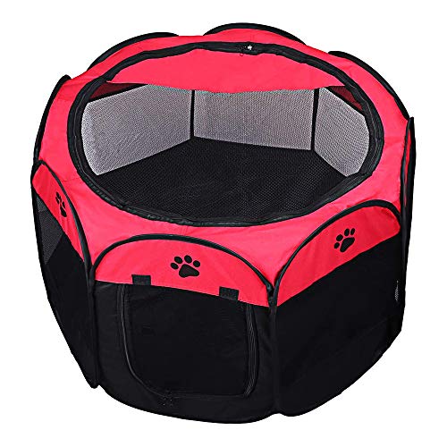 DZL- Parque para Perros Grandes Tienda de Campaña Plegable para Mascotas Playpen Perro Gato Cachorros Portátil Plegable (65 * 65 * 43CM)