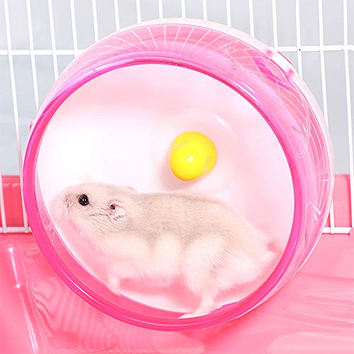 DZL- Rueda de plástico para hámster Rueda para cobayas, Rueda Hamster Silent Running Rodillo Ejercicio Juguete de Ruedas for Mascotas pequeñas hámster Color Aleatorio(Rueda14CM)