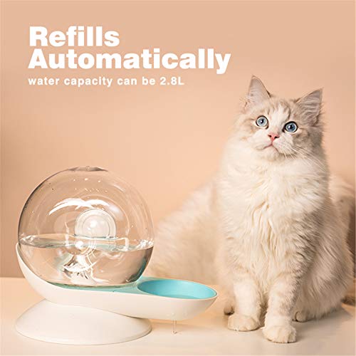 DZSF Relabijón automático Dispensador de Agua de Gato con Forma de Caracol para Perro Gatos alimentador Mascota Bebiendo Cuencos Auto-dispensación Gravedad Waterer 2.8L