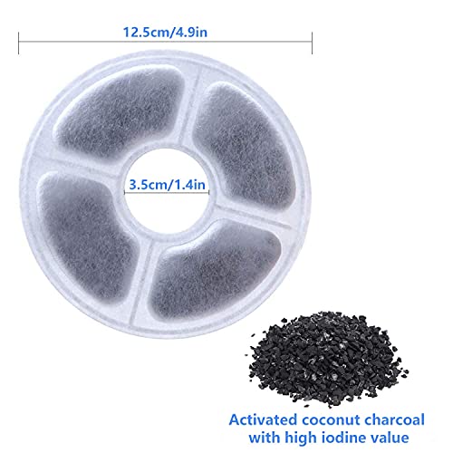 ECOSI 8 Filtros Fuente Gatos, Filtro de Carbón para Gatos Fuente para Gatos Bebedero Gatos con Filtros de Carbón Activado (8 Filtros)