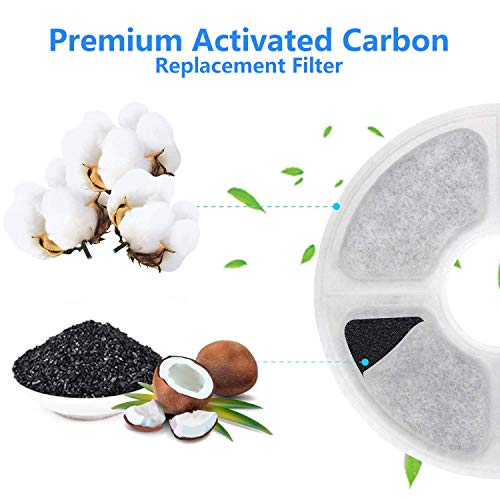 ECOSI 8 Filtros Fuente Gatos, Filtro de Carbón para Gatos Fuente para Gatos Bebedero Gatos con Filtros de Carbón Activado (8 Filtros)