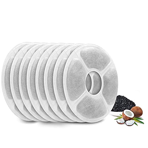 ECOSI 8 Filtros Fuente Gatos, Filtro de Carbón para Gatos Fuente para Gatos Bebedero Gatos con Filtros de Carbón Activado (8 Filtros)