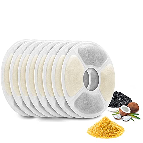 ECOSI 8 Filtros Fuente Gatos, Filtro de Carbón para Gatos Fuente para Gatos Bebedero Gatos con Filtros de Carbón Activado (8 Filtros)