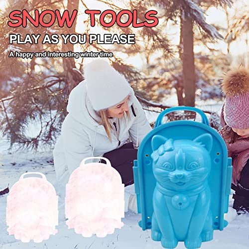 Ecoticfate Bola de nieve 3D con forma de gato con forma de nieve y arena, portátil, de silicona, juguete de nieve para niños y adultos, al aire libre, invierno