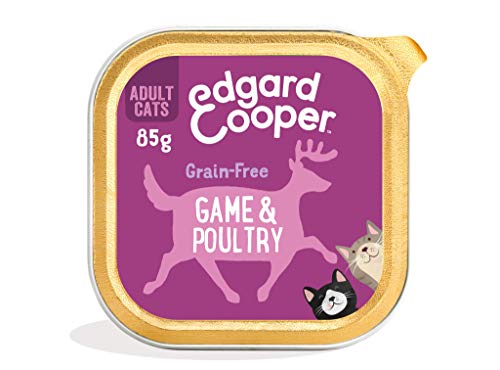 Edgard & Cooper Comida Humeda Gatos Adultos Natural Sin Cereales Esterilizados, Latas 19x85g Venado y Aves Frescos, Fácil de digerir, Alimentación Sana Sabrosa y equilibrada, Proteína
