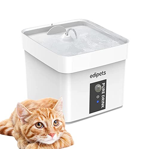 Edipets, Fuente para Gatos, Bebedero Automático, Silenciosa, Dispensador de Agua, D024, Accesorios, Sensor de Infrarrojos, Silenciosa, Incluye un Filtro de Carbón.