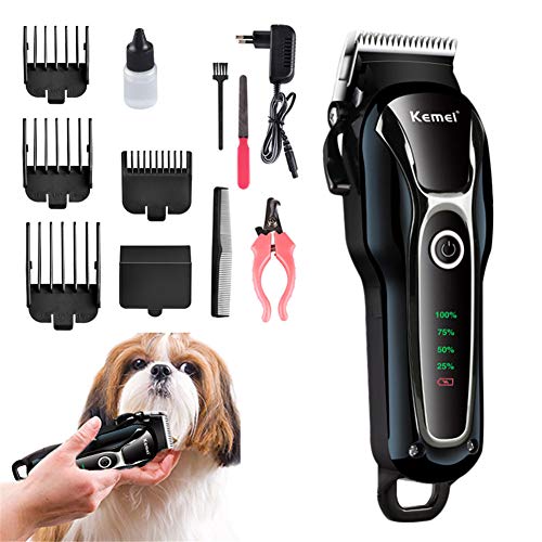 Eléctrica Recargable Trimmer Pelo Del Animal Doméstico Del Gato Del Perro Casero De Bajo Ruido Las Podadoras Pelo Y Estética Máquina Afeitar De La Máquina De Corte Conjunto De 100-240V Mascota