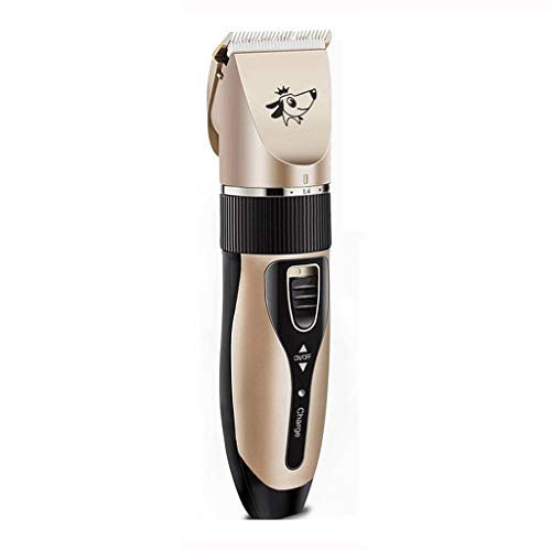 Eléctrica recargable Trimmer pelo del animal doméstico del gato del perro casero de poco ruido de las podadoras de pelo y estética máquina de afeitar de la máquina de corte fijado + peine Cabeza de po