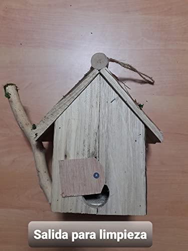 ELENANO Caseta pajaros Grande XXL Nido para pájaros casa de Madera para Colgar casita decoración de jardín terraza o balcón pajarera