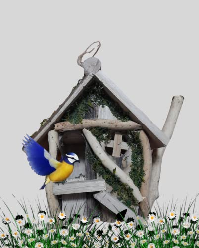 ELENANO Caseta pajaros Grande XXL Nido para pájaros casa de Madera para Colgar casita decoración de jardín terraza o balcón pajarera