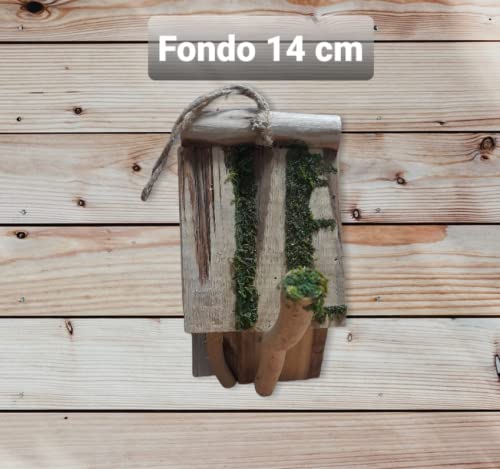 ELENANO Caseta pajaros Grande XXL Nido para pájaros casa de Madera para Colgar casita decoración de jardín terraza o balcón pajarera