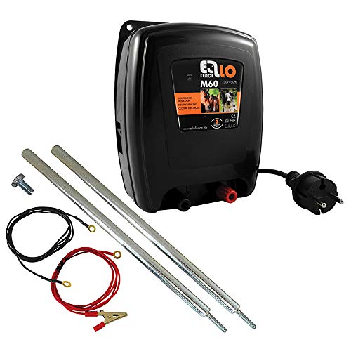 Ellofence M60-230V - Dispositivo de Valla de pastos Completo con Toma de Tierra