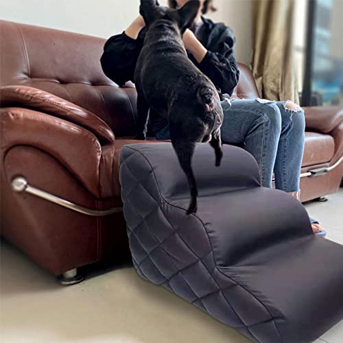 Escaleras para perros, Escalones para perros para cama alta, Muebles para gatos, Escalones para mascotas de espuma de alta densidad 3 niveles, Escalones antideslizantes Escaleras para mascotas Herrami