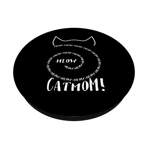 Espiral de Mamá Gato Miau Divertido Cat Mom PopSockets Agarre y Soporte para Teléfonos y Tabletas