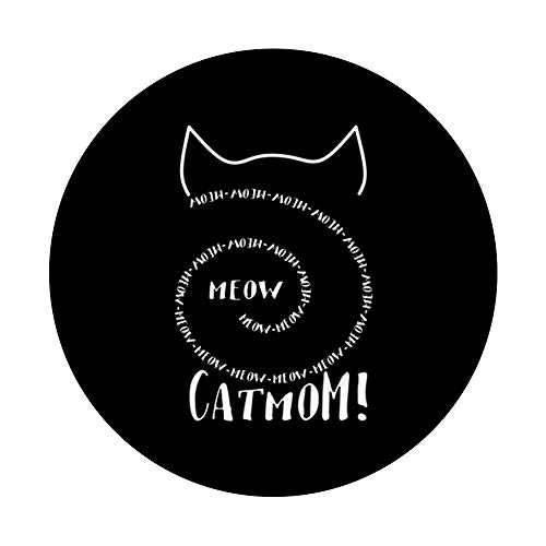 Espiral de Mamá Gato Miau Divertido Cat Mom PopSockets Agarre y Soporte para Teléfonos y Tabletas