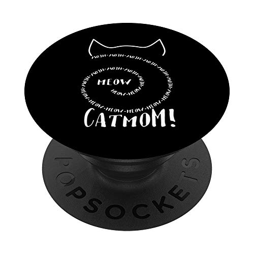 Espiral de Mamá Gato Miau Divertido Cat Mom PopSockets Agarre y Soporte para Teléfonos y Tabletas