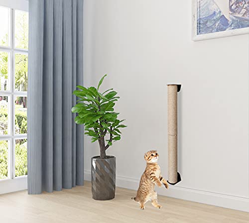 Estantes para postes de rascar para gatos montados en la pared, estante de muebles para gatos de interior y gatos grandes, postes para rascar gatos para escalada (80 cm de altura)