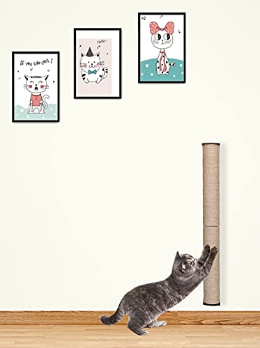 Estantes para postes de rascar para gatos montados en la pared, estante de muebles para gatos de interior y gatos grandes, postes para rascar gatos para escalada (80 cm de altura)