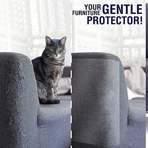EUNEWR Protector antiarañazos para gatos, lámina adhesiva con tornillos, protección transparente contra arañazos para muebles tapizados, almohadilla antiarañazos, para puerta, muebles y pared